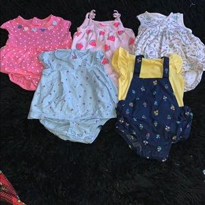 9 month - 4 body dresses and 1 romper